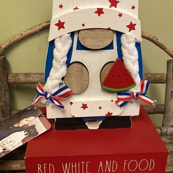 Rae Dunn "RED, WHITE AND FOOD" GNOME - Picture 6 of 6